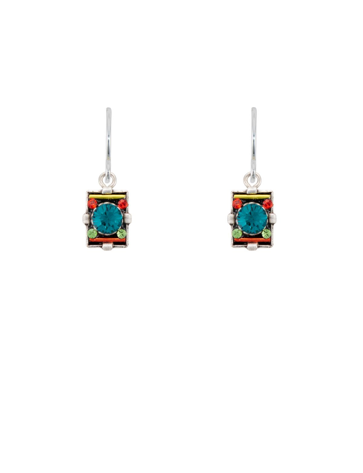E291-MC Domas Micro Rectangular Earrings-Multicolor