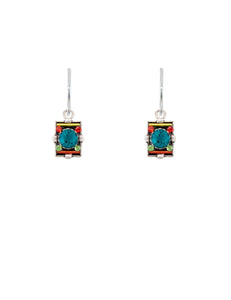 E291-MC Domas Micro Rectangular Earrings-Multicolor