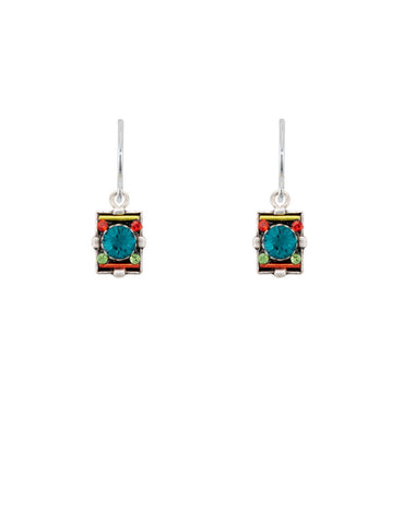 E291-MC Domas Micro Rectangular Earrings-Multicolor