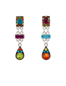 E294P-MC Domas Drop Earring W/Post-Multicolor