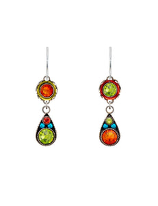 E295-MC Domas Drop Earrings-Multicolor