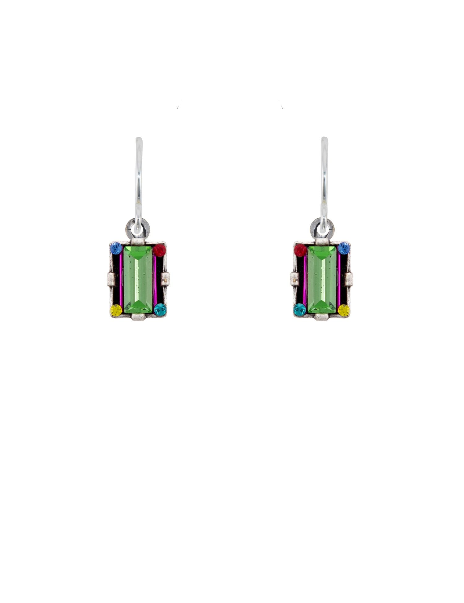 E299-MC Dulce Micro Rectangle Earrings-Multicolor