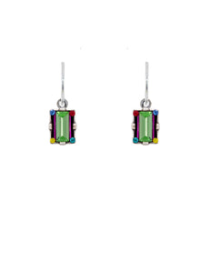 E299-MC Dulce Micro Rectangle Earrings-Multicolor