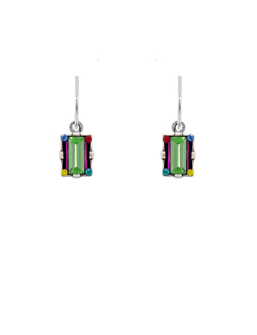 E299-MC Dulce Micro Rectangle Earrings-Multicolor