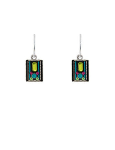 E303-CG Architectural Rectangle Earrings-Citrus Green