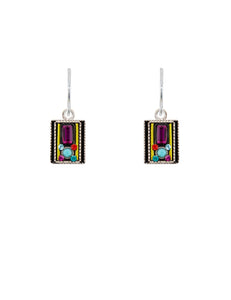 E303-MC Architectural Rectangle Earrings-Multicolor