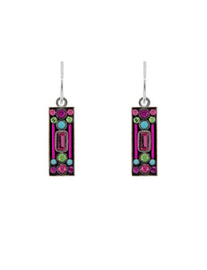 E304-ROSE Architectural Rectangle Earrings-Rose