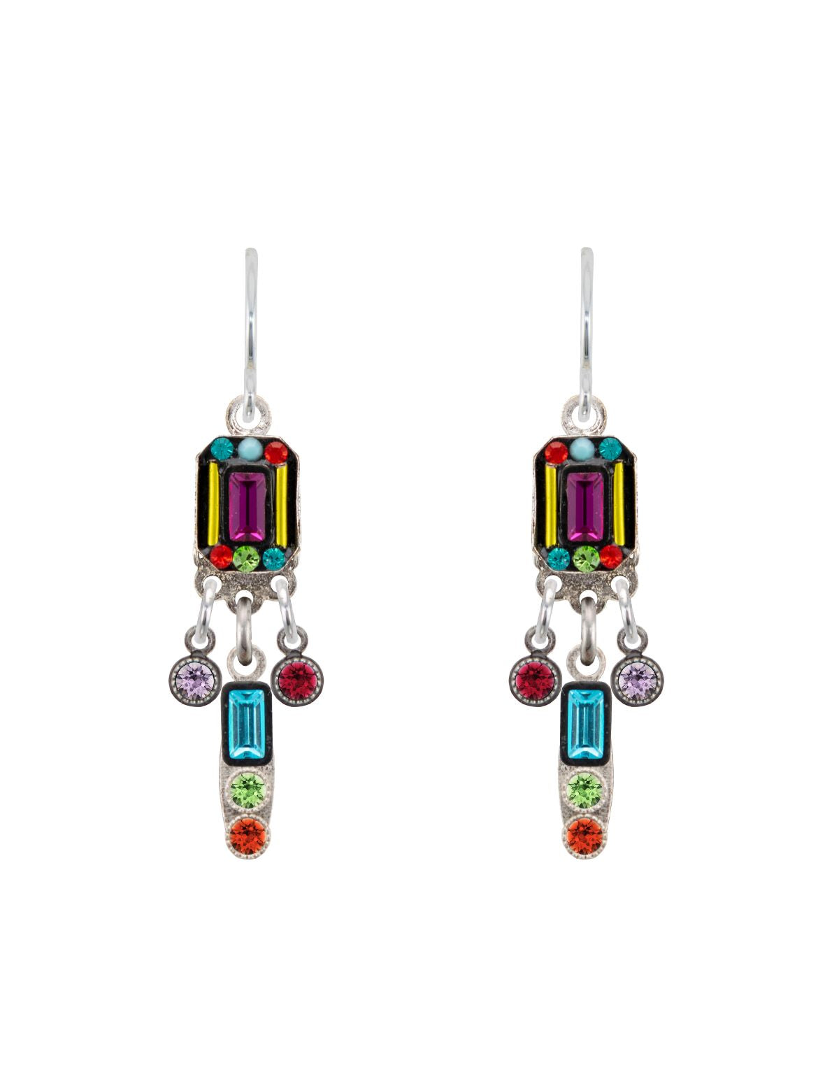 E305-MC Architectural Drop Earrings-Multicolor