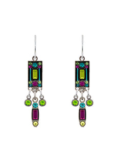 E306-CG Architectural Medium Drop Earring-Citrus Green