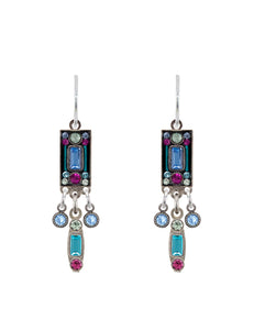 E306-LB Architectural Medium Drop Earrings-Light Blue