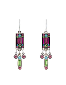 E306-ROSE Architectural Medium Drop Earrings-Rose