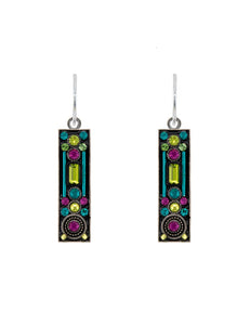 E308-CG Architectural Long Rectangle Earring-Citrus Green