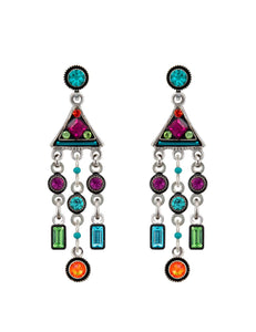 E312P-MC - Architectural Post Drop Earring - Multicolor