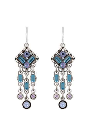 E313-SOFT Architectural Diamond Drop Earrings-Soft