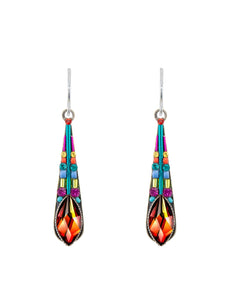E339-MC Contessa Med-Enlongated Drop Earrings-Multicolor