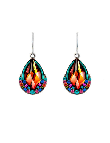 E340-MC Contessa Wide Drop Earrings-Multicolor
