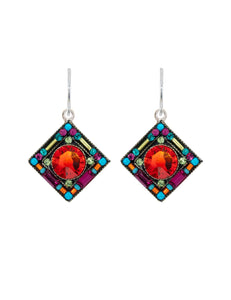 E341-MC Contessa Diamond Earrings-Multicolor