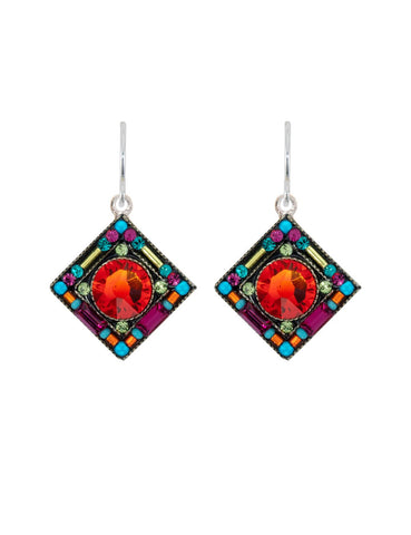 E341-MC Contessa Diamond Earrings-Multicolor