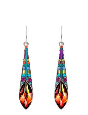 E347-MC Contessa Enlongated Drop Earrings-Multicolor
