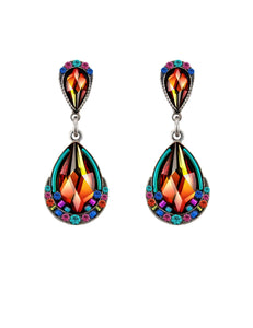 E348P-MC Contessa Wide Drop Post Earrings-Multicolor