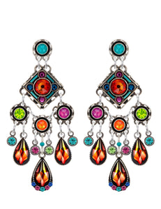 E351P-MC Contessa Chandelier Post Earrings-Multicolor