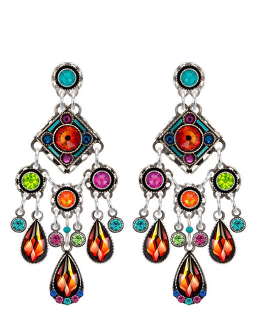 E351P-MC Contessa Chandelier Post Earrings-Multicolor