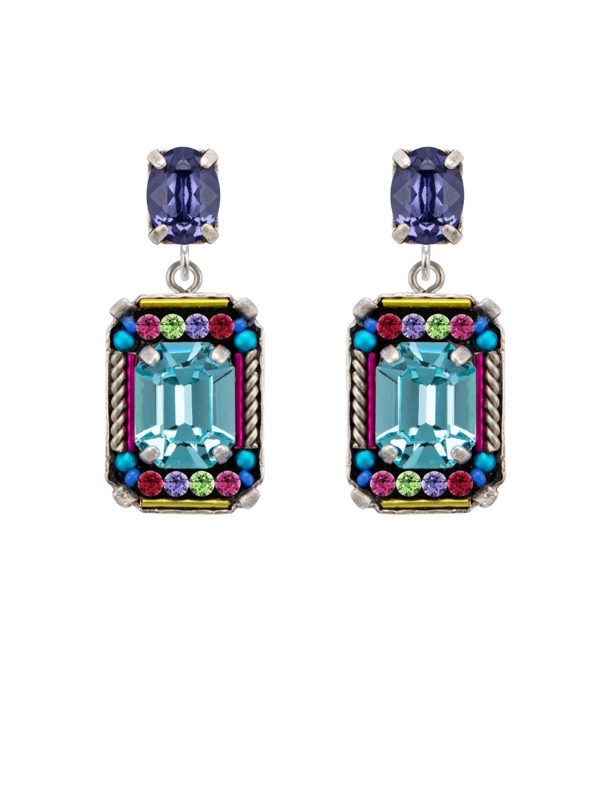E363P-MC Duchess Medium-Large Earrings w/Post-Multicolor