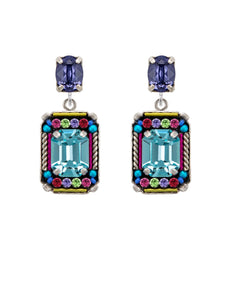 E363P-MC Duchess Medium-Large Earrings w/Post-Multicolor