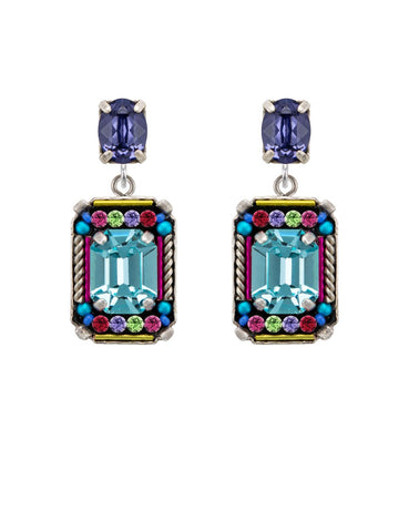 E363P-MC Duchess Medium-Large Earrings w/Post-Multicolor