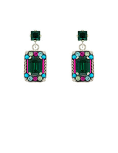 E364P-EM Duchess Medium Earringa w/Post-Emerald
