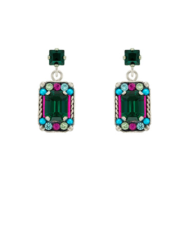 E364P-EM Duchess Medium Earringa w/Post-Emerald