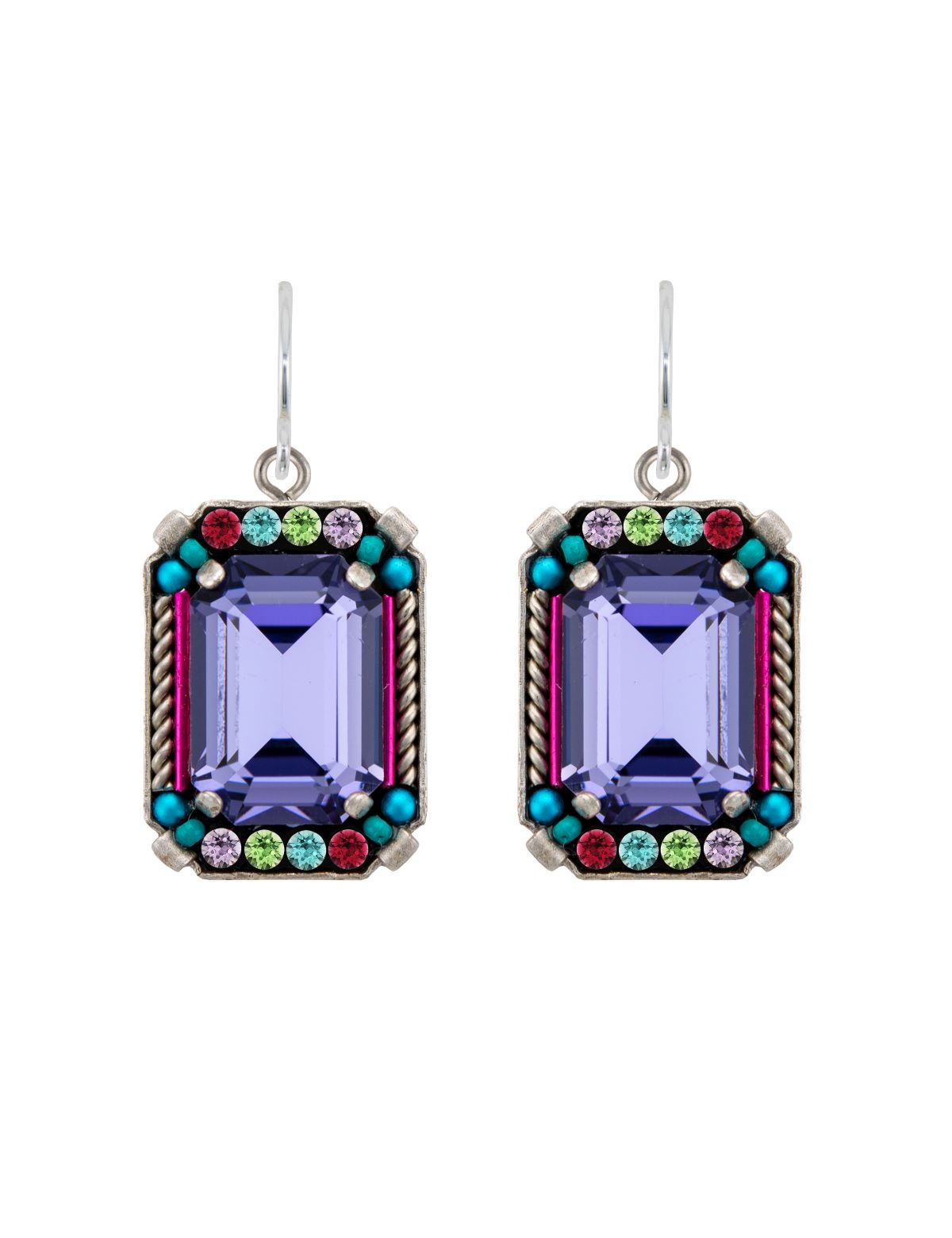 E366-MC Duchess Large Statement Earrings-Multicolor