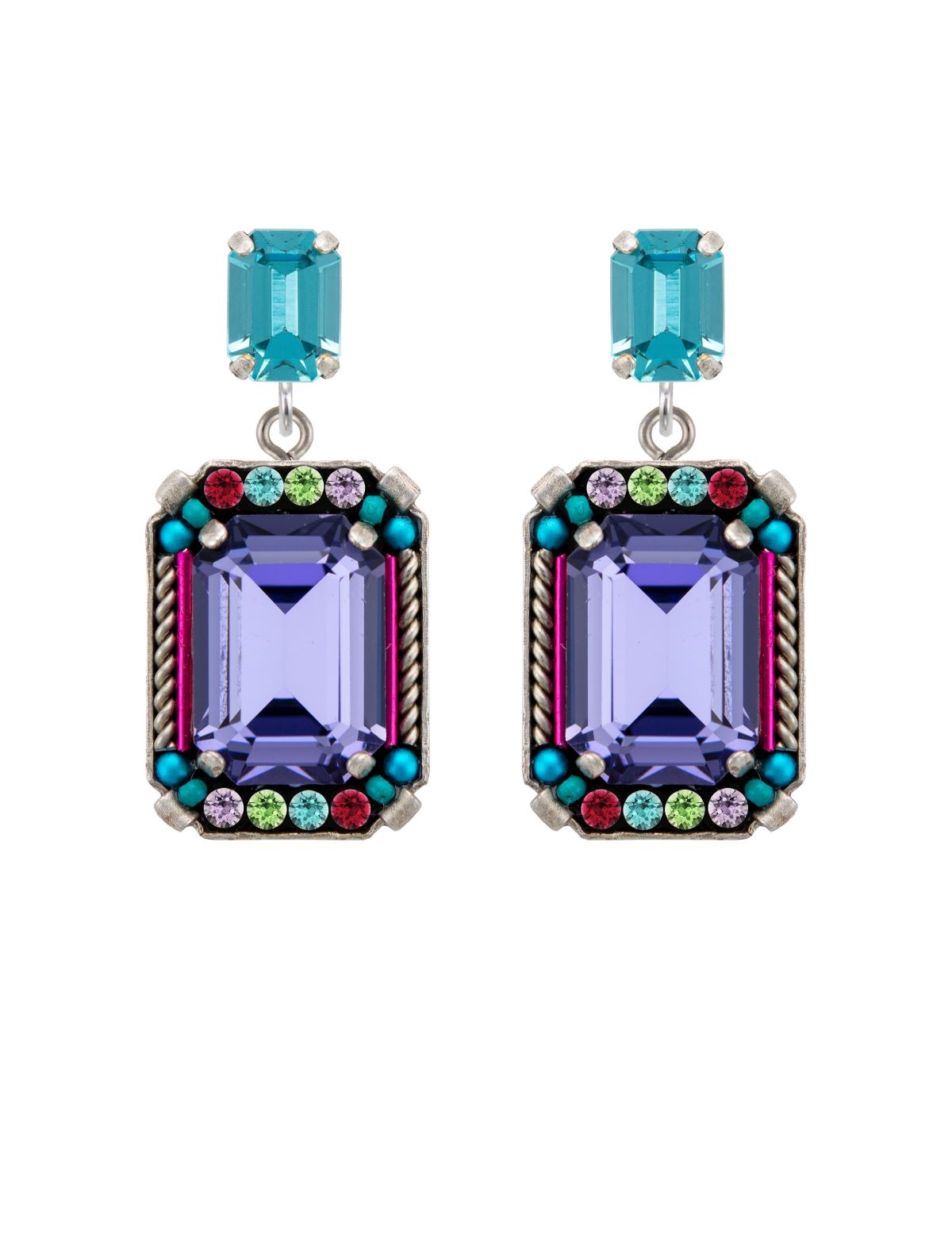 E367P-MC Duchess Large Statement Earrings w/Post-Multicolor