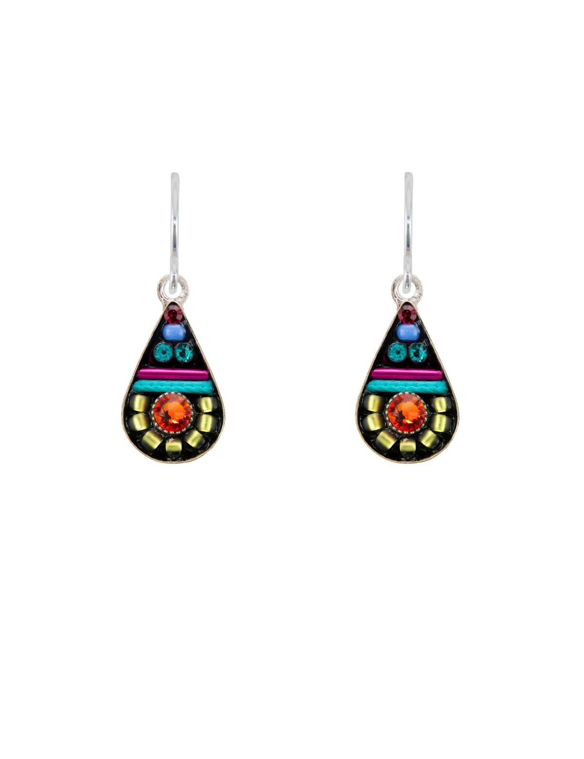 E368-MC Simple Drop Earrings-Multicolor
