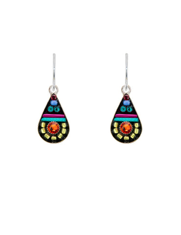 E368-MC Simple Drop Earrings-Multicolor