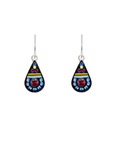 E368-SAP Simple Drop Earrings-Sapphire