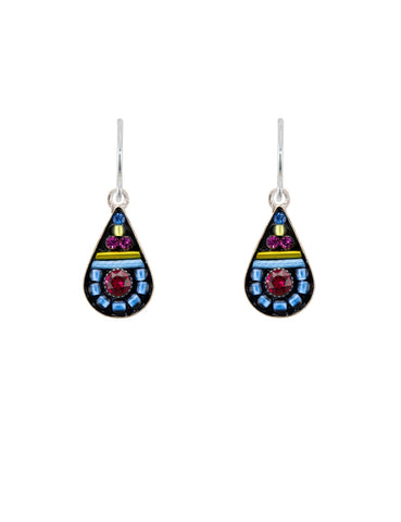 E368-SAP Simple Drop Earrings-Sapphire