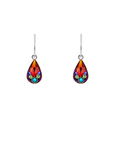 E381-MC Petite Bee Small Drop Earrings-Multicolor