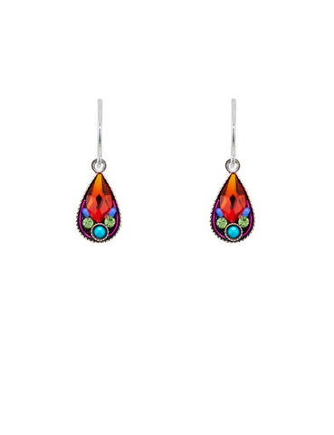 E381-MC Petite Bee Small Drop Earrings-Multicolor