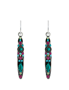 E386-EM Linear Earrings-Emerald