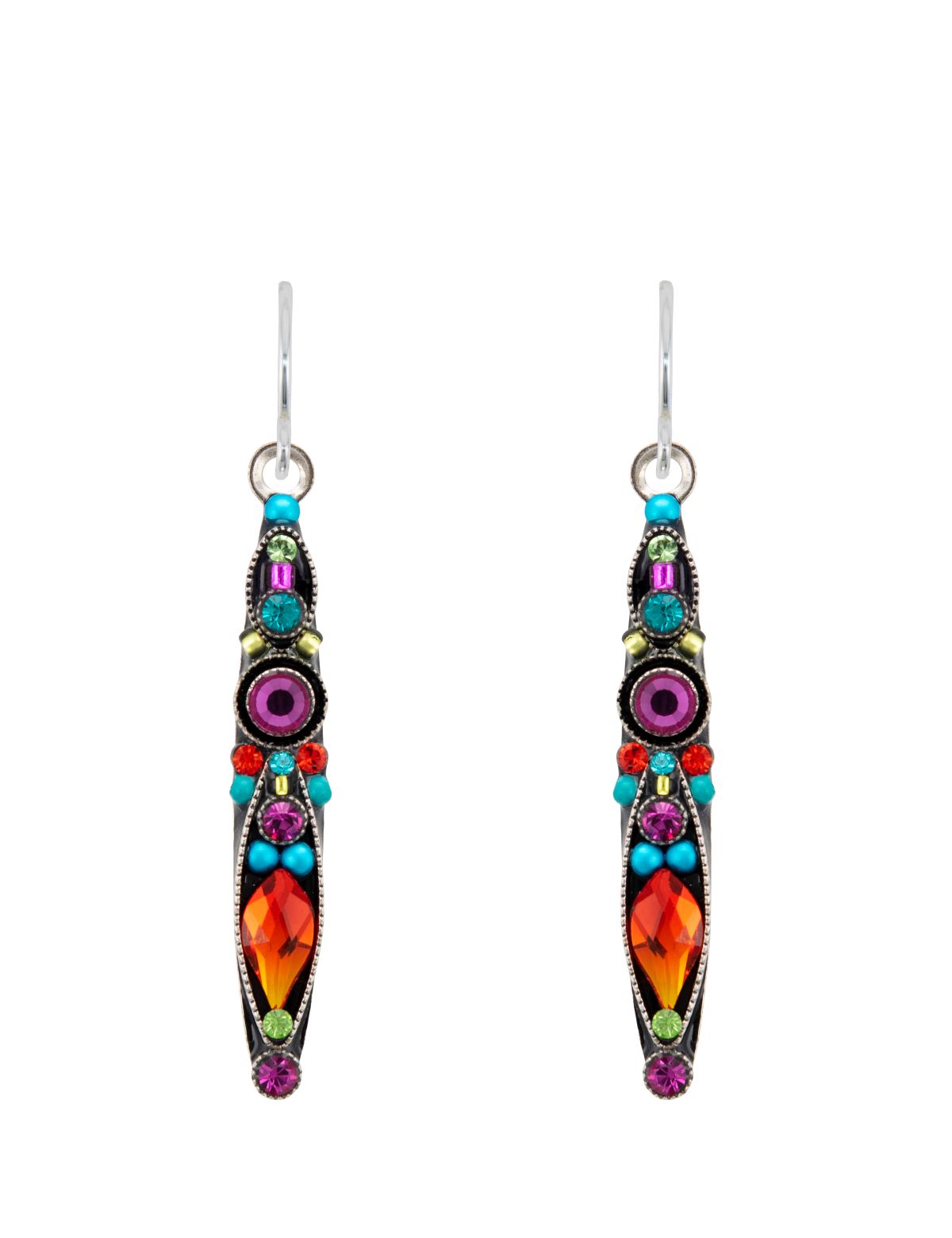E386-MC Linear Earrings-Multicolor