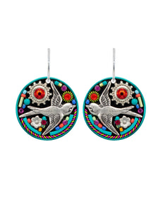 E393-MC Paloma Round Earrings-Multicolor