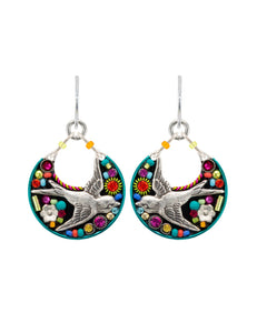 E394-MC Paloma Hoop Earrings-Multicolor