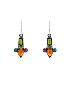 E400-MC Mondern Fleur de Lyss Earrings-Multicolor