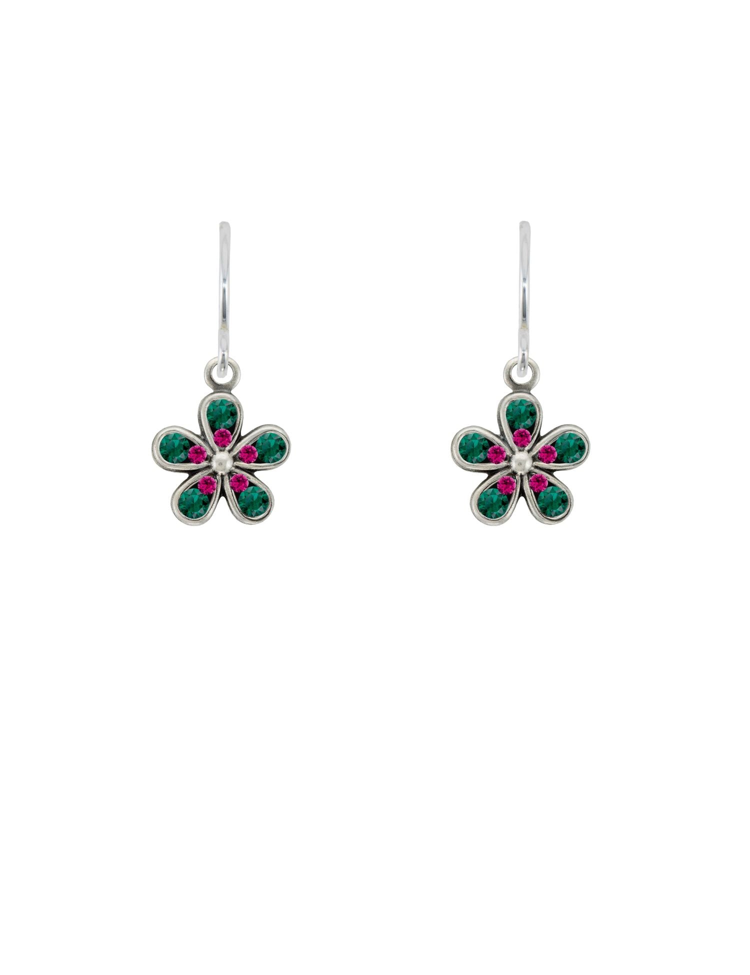 E401-EM Petite Fleur Earrings-Emerald