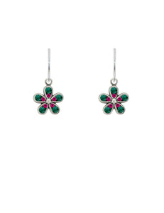 E401-EM Petite Fleur Earrings-Emerald