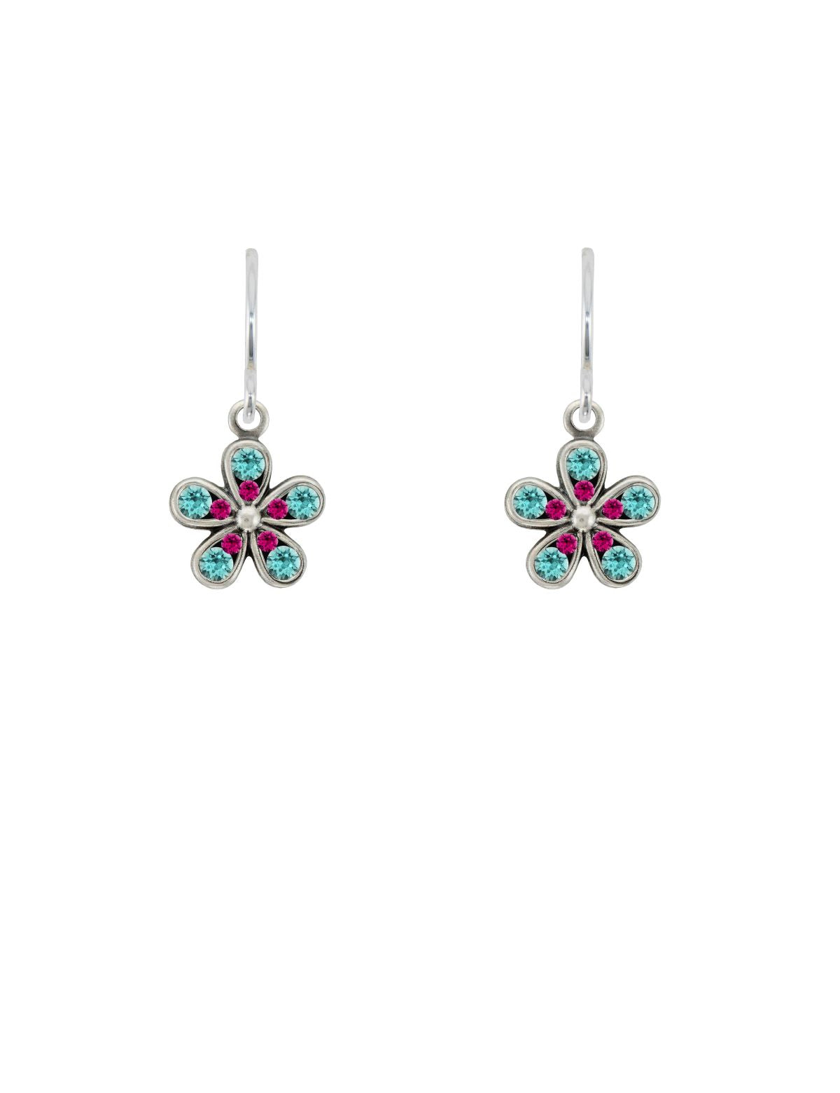 E401-LT Petite Fleur Earrings-Light Turquoise