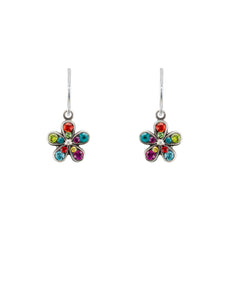 E401-MC Petite Fleur Earrings-Multicolor