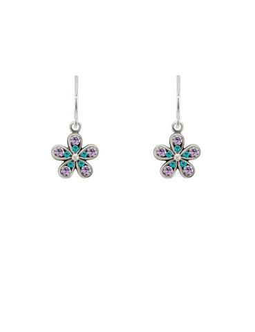 E401-VIO Petite Fleur Earrings-Violet