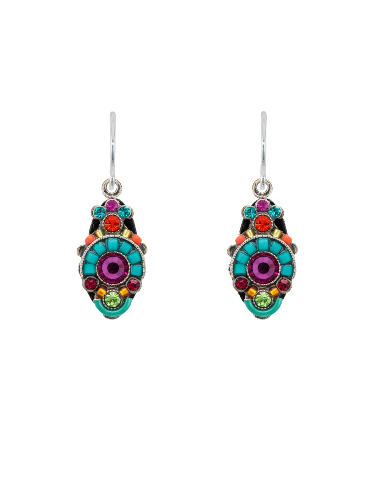 E403-MC Oval Earrings-Multicolor